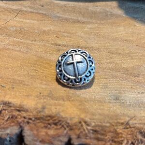 Silver Cross snap charm